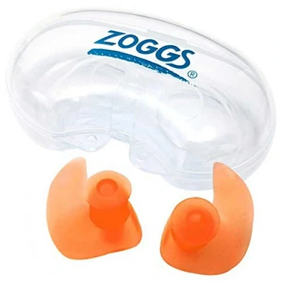 Image of Zoggs Aqua Plugz Junior (6 14 years), Ear Plugs for Swimming, Reusable Silicone Plugs, Orange