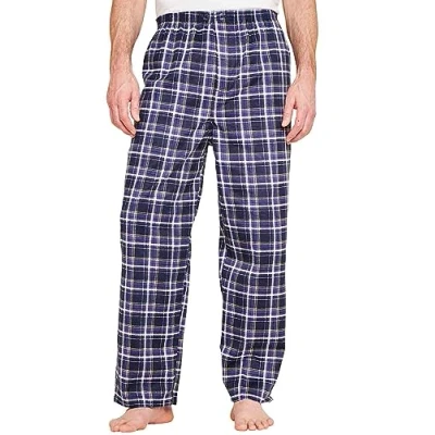 Image of Champion Mens Kingston Pyjama Trouser Bottoms (Pack of 2) 100% Cotton Blue Plaid XL