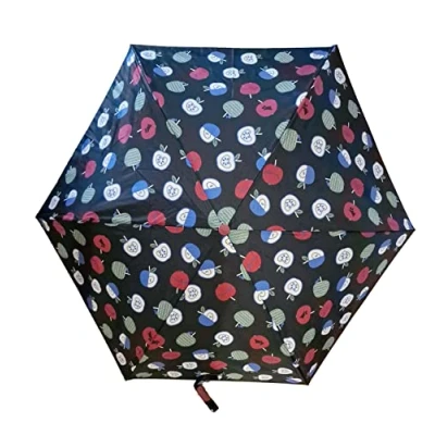 Image of Radley An Apple a Day Foldaway telescopic umbrella in Black