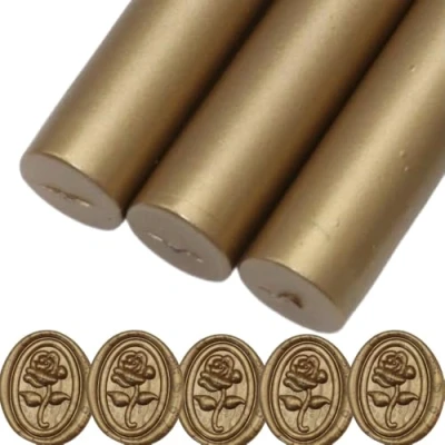 Image of Wax Seal Sticks, Atobpp 10pcs Sealing Sticks Glue Gun for Stamp, Letter 0.43&#039;&#039; (Bronze Gold)