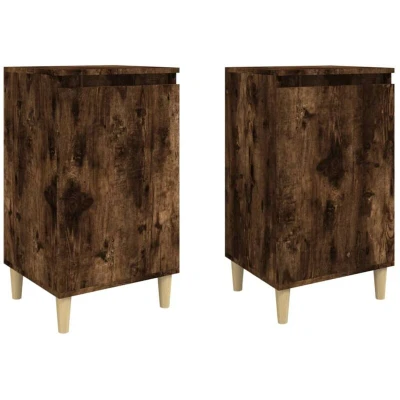 Image of vidaXL Bedside Cabinets 2 pcs Smoked Oak 40x35x70 cm Engineered Wood