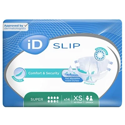 Image of iD Expert Slip All in One Incontinence Briefs Super Extra Small (12 Packs of 14)