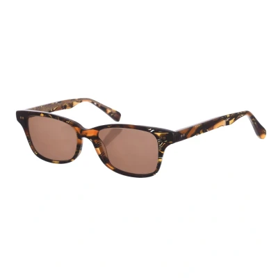 Image of Zen Z449 Unisex Square Shape Acetate Sunglasses Brown One Size