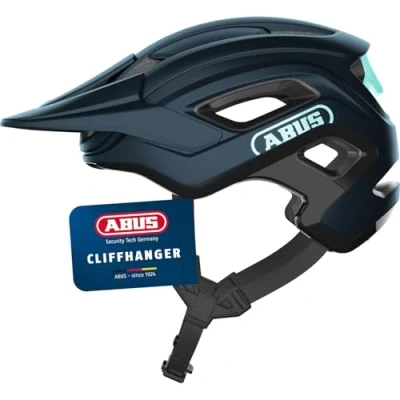 Image of ABUS CliffHanger MTB helmet bike for demanding trails with large ventilation openings &amp; TriVider strap system men and women blue, size L