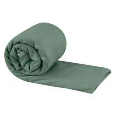 Image of Sea to Summit Pocket Microfibre Towel XL Beach Tiny Pack Size Ultra Absorbent &amp; Quick Dry Whisper Light Hang Loop Case For Backpacking 75 x 150cm Sage Green 175g