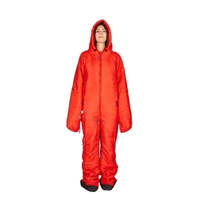 Image of Hygger Nanuk Fiery Red S Original Sleeping Bag with Arms and Legs, 3M Thinsulate filling makes it warm, lightweight &amp; small in pack size
