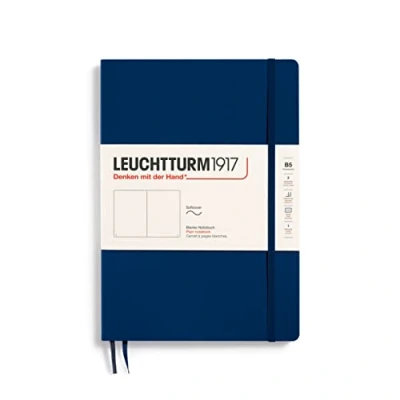 Image of LEUCHTTURM1917 349299 Notebook Composition (B5) Softcover, 123 Numbered Pages, Plain, Navy