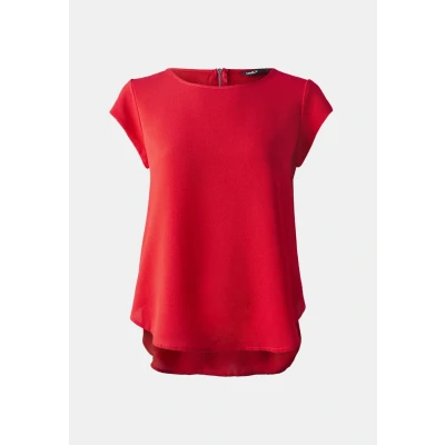 Image of ONLY Womens Onlvic S/S Solid Top Noos Wvn T Shirt, High Risk Red, 8 UK
