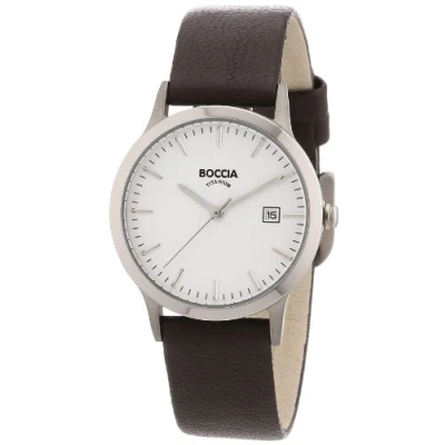 Image of Boccia Ladies Titanium Leather Strap Watch B3180 01