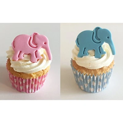 Image of 3 Baby Pink &amp; Blue Sugar Elephants Made with Love Imagination in The UK!