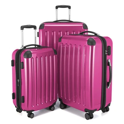 Image of HAUPTSTADTKOFFER Alex Set of 3 Hard side Luggages Trolley Suitces Expandable, (S, M &amp; L), pink