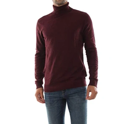 Image of Jack &amp; Jones Men&#039;s Knitted Jumper, Polo Neck, Red (Port Royale Detail: Melange), XXXL