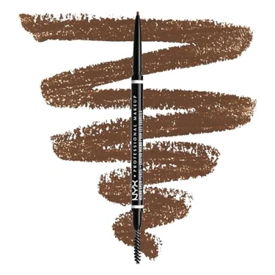 Image of NYX Professional Makeup Micro Brow Pencil, Dual Ended with Mechanical Pencil and Spoolie Brush, Vegan Formula, Shade: Chocolate