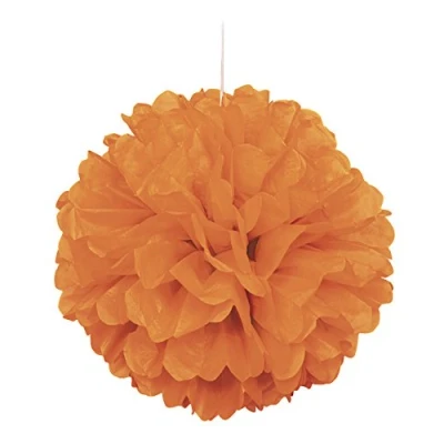 Image of Unique Party 64276 40cm Orange Tissue Paper Pom Decoration