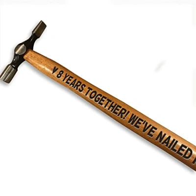 Image of Red Ocean 8 Year Anniversary Gift for Boyfriend Husband Engraved Hammer Him