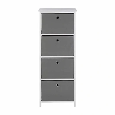 Image of Lindo Cabinet, 4 Fabric Drawers, Grey