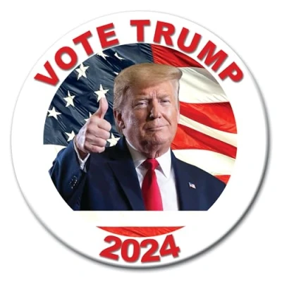 Image of Party People Vote Trump badge 59mm For Donald 2024 Presidential election pin button gift