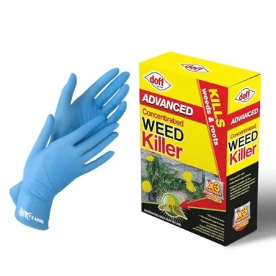 Image of Advanced Weed Killer Concentrated Extra strong with 1 Pair Non Sterile Gloves Super Strength and Easy to use, &amp; Roots Control Glyphosate (3 x 80ml Sachet)