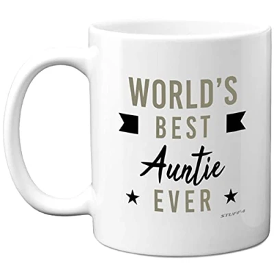 Image of Best Auntie Gifts World&#039;s Ever Birthday Presents for Aunty, Perfect Christmas from Niece Nephew, Mug Cup Her, 11oz Ceramic Dishwasher Microwave Safe Mugs