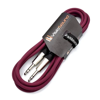 Image of VisioSound 6.35mm 1/4&quot; Stereo TRS Jack to Lead/Balanced Signal Audio Patch Cable (3m, Purple)