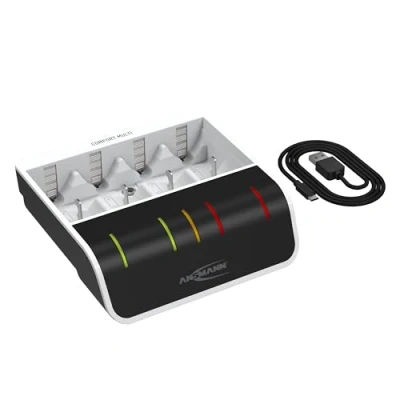 Image of ANSMANN battery charger for 4x NiMH AA/AAA/C/D + 1x 9V block batteries automatic with Perfect 7 charging technology Repair mode rechargeable