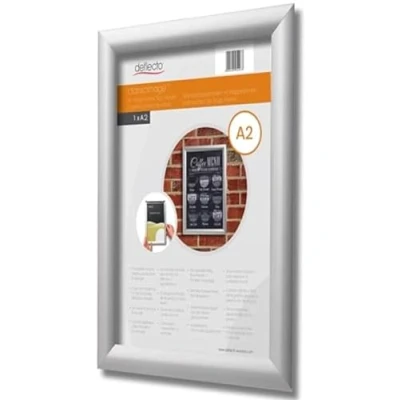 Image of Deflecto A2 Snap Frame Pack of 10 Elegant Silver Aluminium Clip for Wall Display Certificate and Poster Holder with Convenient Front Opening Clips