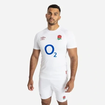 Image of Umbro Mens England Rugby Home Shirt 2024 Six Nations Adults White M
