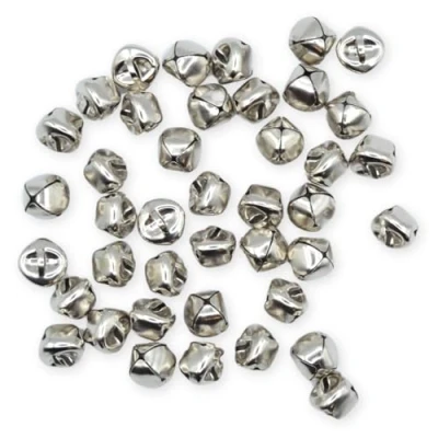 Image of 10 Pack 14mm Silver Jingle Bells Mini Christmas Craft