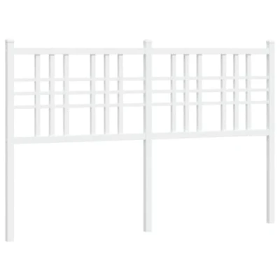 Image of vidaXL White Metal Headboard for Bedroom Steel Construction with Sturdy Legs and Excellent Back Support 120cm Bed Frame Accessory Requires Assembly