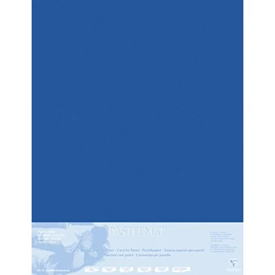 Image of Clairefontaine Ref 396014C Pastelmat Mounted Board (5 Sheets) 1800 Microns 70 x 100cm Dark Blue Colour Specially Formulated For Use With Pastels