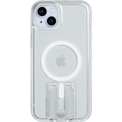 Image of TECH21 Evo Crystal Kick iPhone 15 Plus Case with MagSafe Clear &amp; White, White,Clear