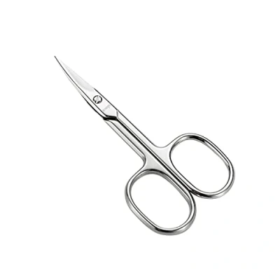 Image of LIVINGO Premium Manicure Scissors Multi Purpose Stainless Steel Cuticle Pedicure Beauty Grooming Kit for Nail, Toenail, Eyebrow, Eyelash, Dry Skin Curved Blade 9cm