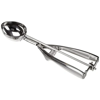 Image of Paderno World Cuisine 3 5/8 Inch Long Stainless Steel Oval Ice Cream Scoop, 1/30 Per Liter