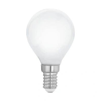 Image of EGLO E14 LED light bulb Milky, drop shaped opaque Edison lamp, 7 watt (equivalent to 60 watt), 806 lumen, warm white glow, 2700 Kelvin, P45, Ø 1.8&quot;