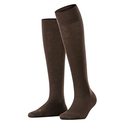 Image of FALKE Women&#039;s Sensitive Berlin Socks, Wool Cotton, Brown (Dark 5239), 5.5 8 (1 Pair)