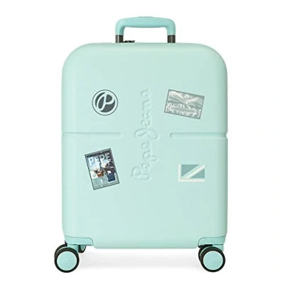 Image of Pepe Jeans Chest Cabin Suitcase Blue 40 x 55 20 cm Rigid ABS Built in TSA Lock 37L 3.2 kg 7 Wheels Double Hand Luggage