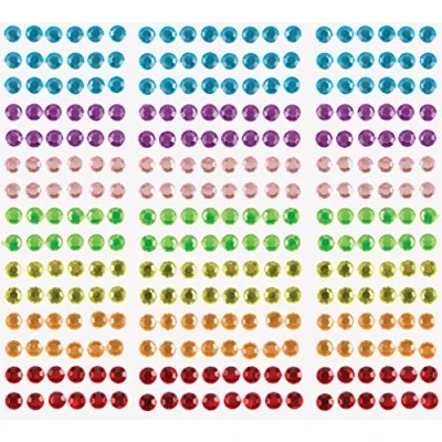 Image of Baker Ross AR282 Rainbow Self Adhesive Gemstones Value Pack for Kids&#039; Crafts and Art Projects, Cards, Party Bags, Decorations (Pack of 120)