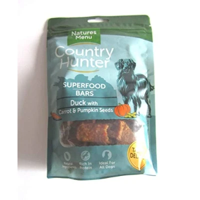 Image of Paradise Pets SUPERFOOD DOG TREAT BAR WITH DUCK CARROT &amp; PUMPKIN SEEDS BY COUNTRY HUNTER NATURES MENU