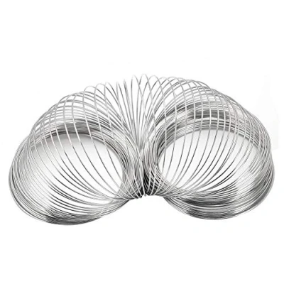 Image of 100pcs Loops 55mm Diameter Memory Wire Bracelet DIY Jewelry Making Accessories Coil