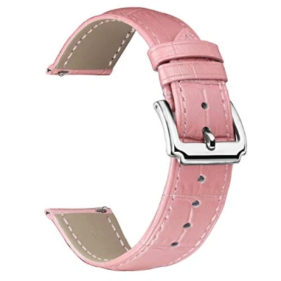 Image of BINLUN Leather Watch Strap Quick Release Replacement Crocodile Bands for Men Women (Grey, 17mm)