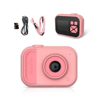 Image of myFirst Camera 10 Digital for Boys and Girls Age 4 9 5MP Video Photo 32GB with Tripod Screw Adapter Suitable Birthday Gift (Pink)