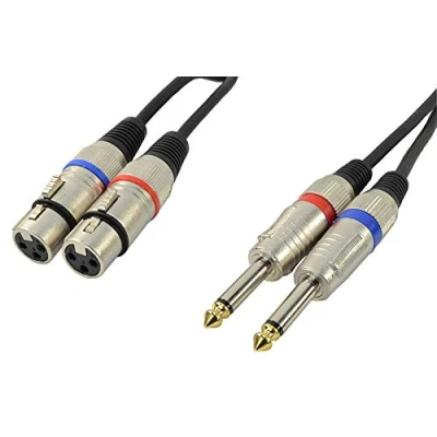 Image of Cobra Two XLR Female To Mono 1/4inch 6.35mm Jack Leads 1.5m