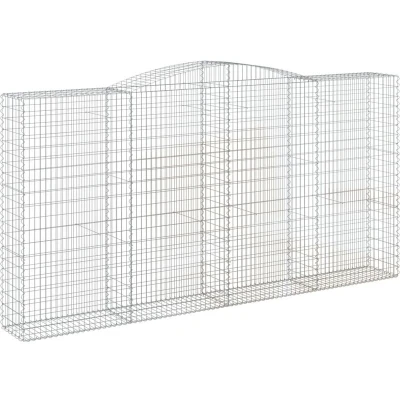 Image of vidaXL Arched Gabion Baskets 9 pcs 400x50x200/220 cm Galvanised Iron