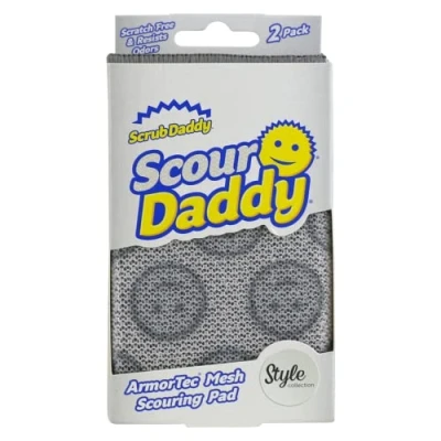 Image of Scrub Daddy Scour Style, Scourers Non Scratch Scrubbing Sponge, Scouring Pads, Kitchen Sponges for Dishes, Dishwashing Pan Scrubber, Cleaning Supplies, Dish Washing up, Pack of 2