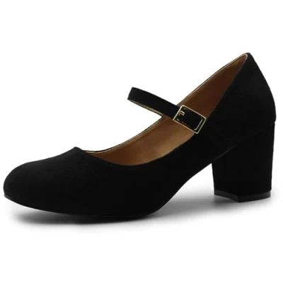 Image of Womens Ladies MID Block Heel Mary Jane Office Work Formal Strap Dolly Shoes Size