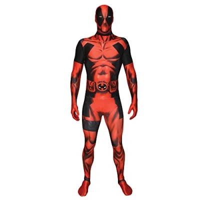 Image of Official Deadpool Morphsuit Fancy Dress Costume size Xlarge 5&#039;10 6&#039;1 (176cm 185cm)