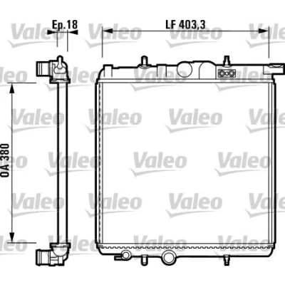 Image of 133037, 1330B4, 1330F9, 1330H2, 1331TQ Engine radiator VALEO 732885 Aluminium 380mm 403mm 18mm Mechanically jointed cooling fins