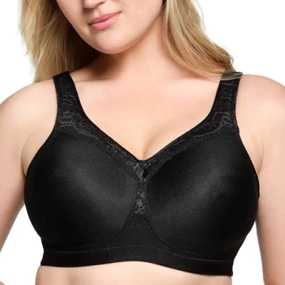 Image of Glamorise Full Figure Plus Size MagicLift Seamless Everyday Bra Wirefree #1007 Black