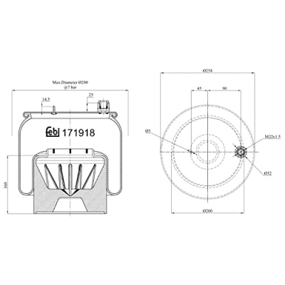 Image of 9603200057, 9603206757, 9603207021, A9603200057, A9603206757 Boot, air suspension FEBI BILSTEIN 171918 Rear Axle