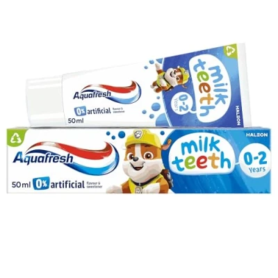 Image of Aquafresh Milk Teeth Baby Toothpaste 0 2 years, Toddler for Infants, Gentle care Teeth, 50ml
